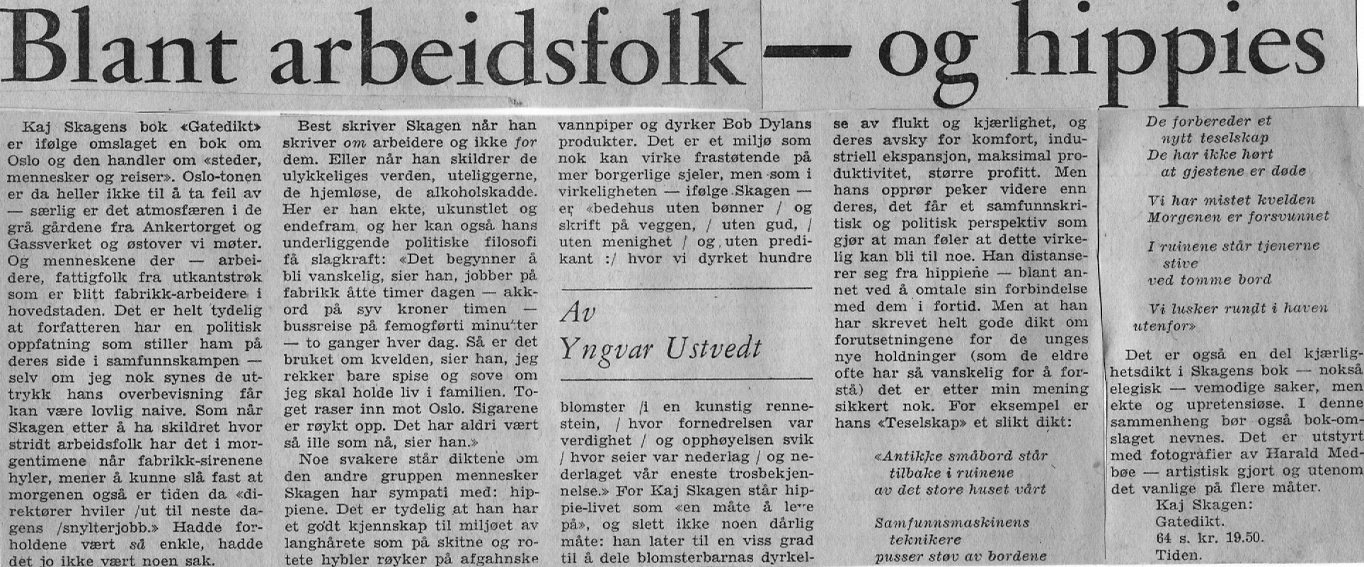 Utklipp fra Dagbladet 1971