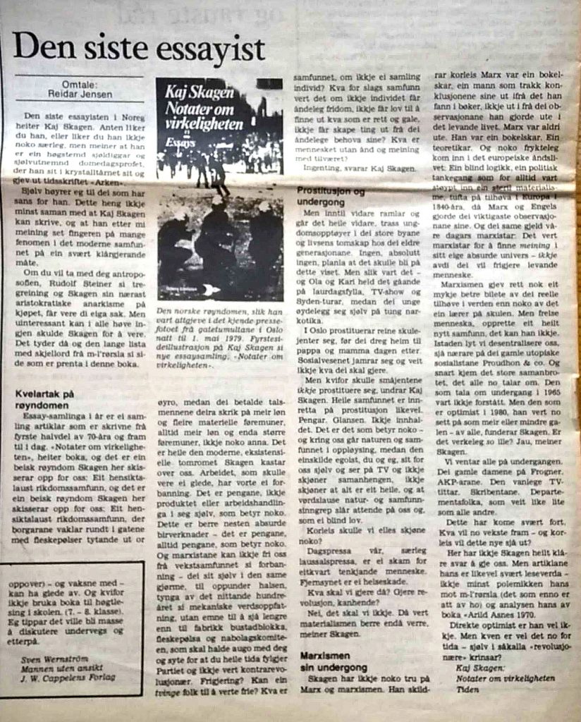 Utklipp fra Dag og Tid 1981