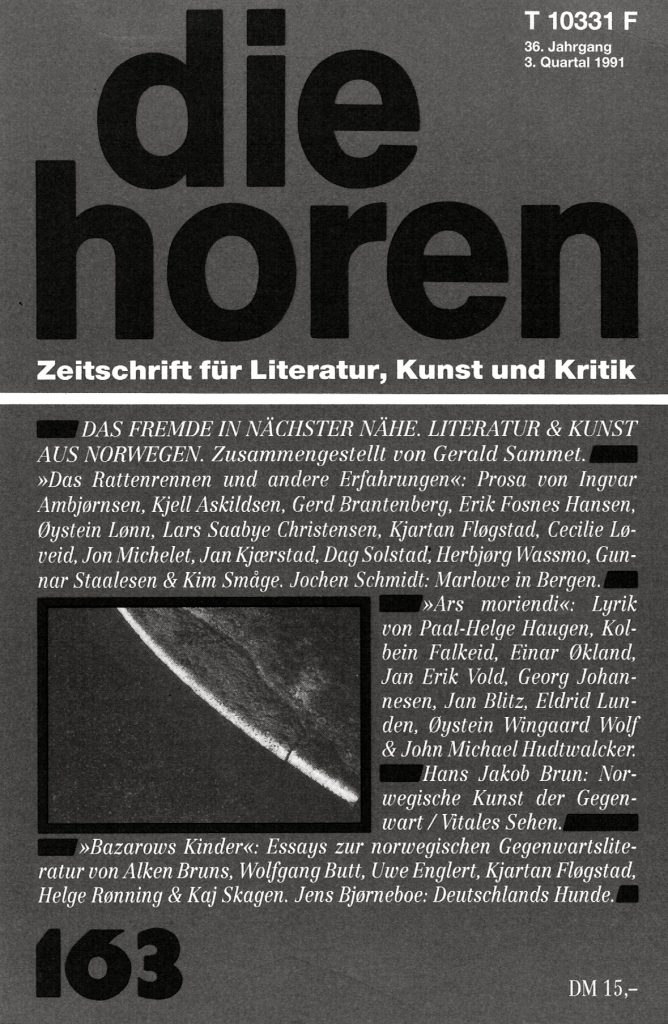 Forside tidsskriftet Die Horen