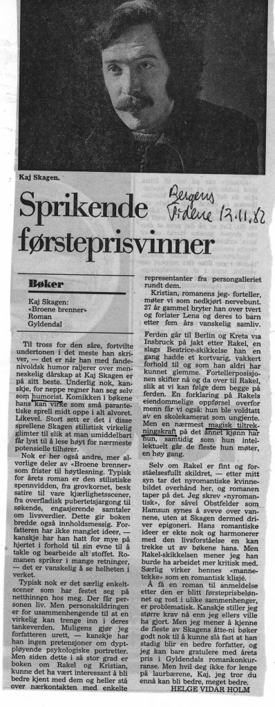 Anmeldelse i Bergens Tidende 1982