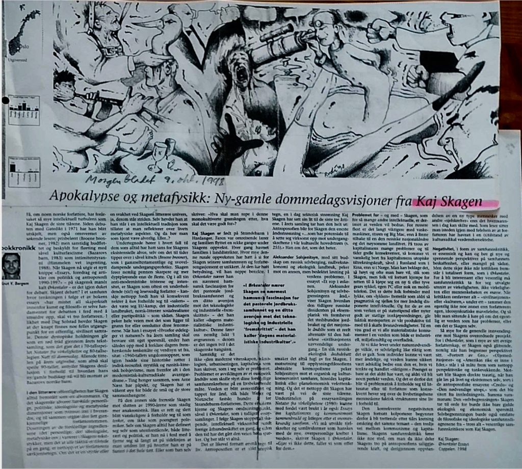 Utklipp fra Morgenbladet 1998