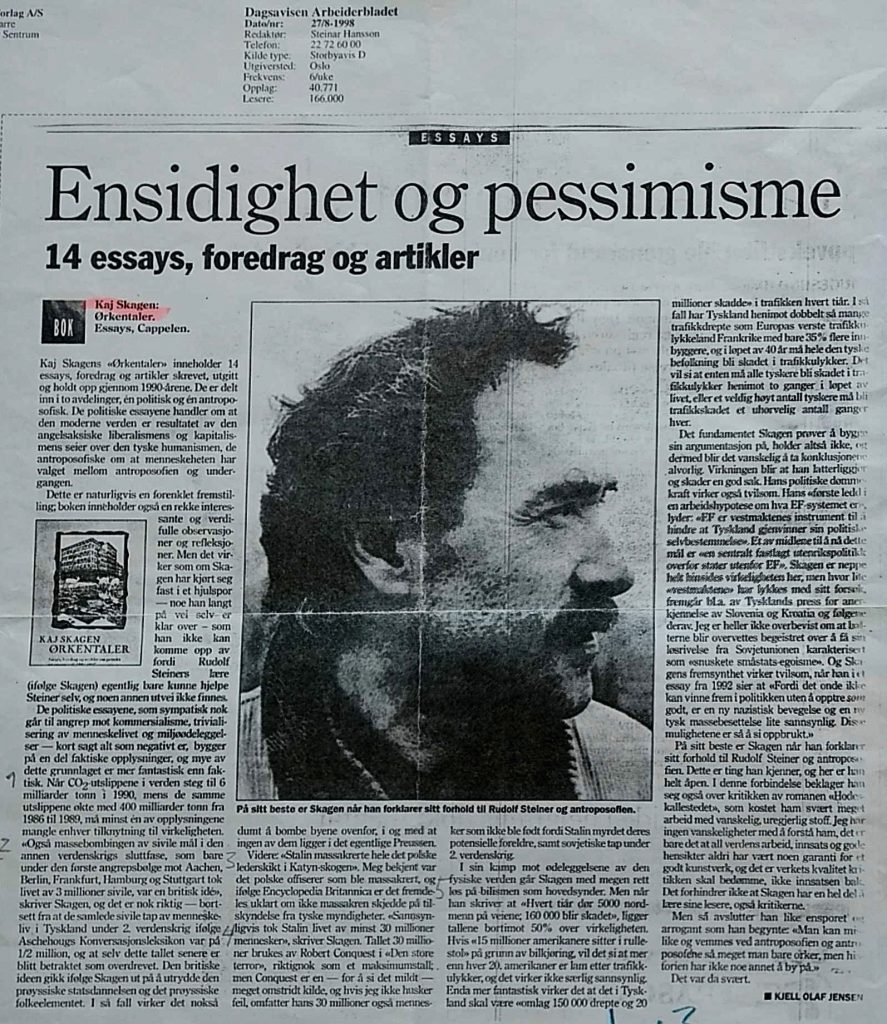 Utklipp fra Dagsavisen 1998
