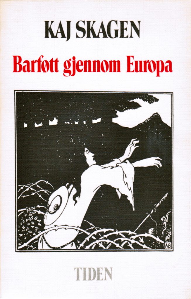Omslaget på Barføtt gjennom Europa av Kaj Skagen